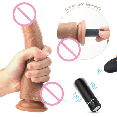 女性 リモートセックスの振動器 プラスチックペニス セックスのおもちゃ 振動ディルド シリコンゴム
