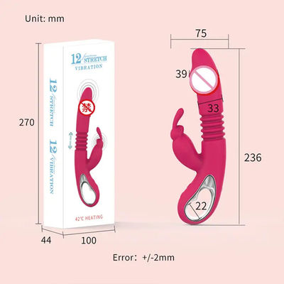 12 周波数振動器 セックストイUSB 充電可能な女性刺激器 ディルド 望遠鏡式暖房