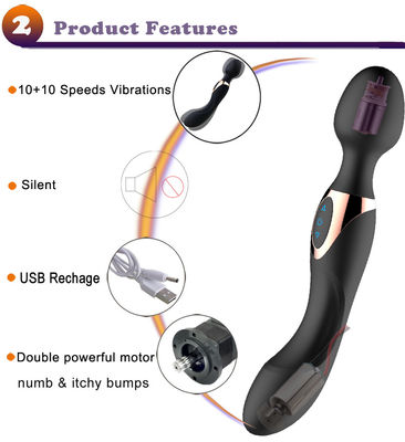 22CM パーソナル 女性 AV ワンド ODM 300g クリトス振動器 充電可能なワンドマッサージ器